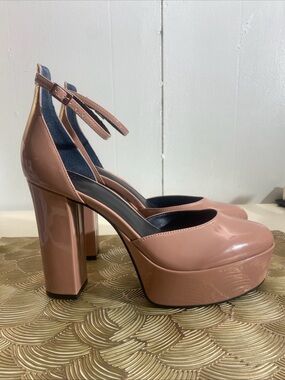 Marc Fisher Blush Pink Patent Platform “5 inch Heel with Ankle Strap